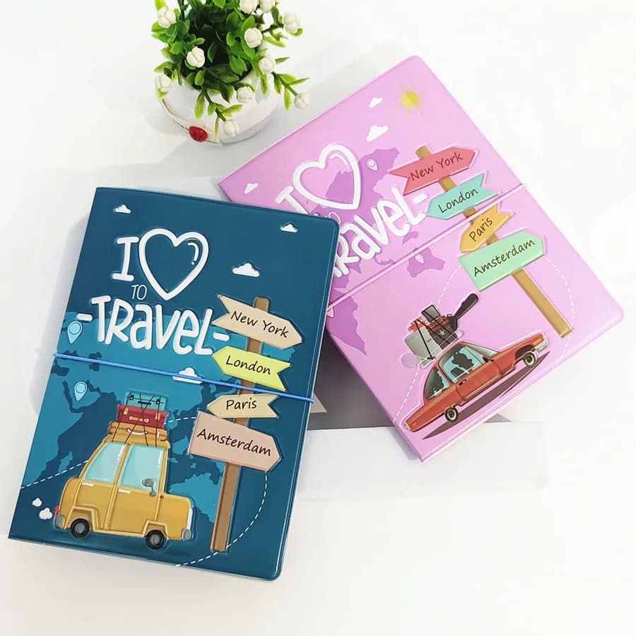 2 pezzi/set copertina/custodia per passaporto creativo 3D borsa a portafoglio uomo donna porta indirizzo ID accessori da viaggio portatili