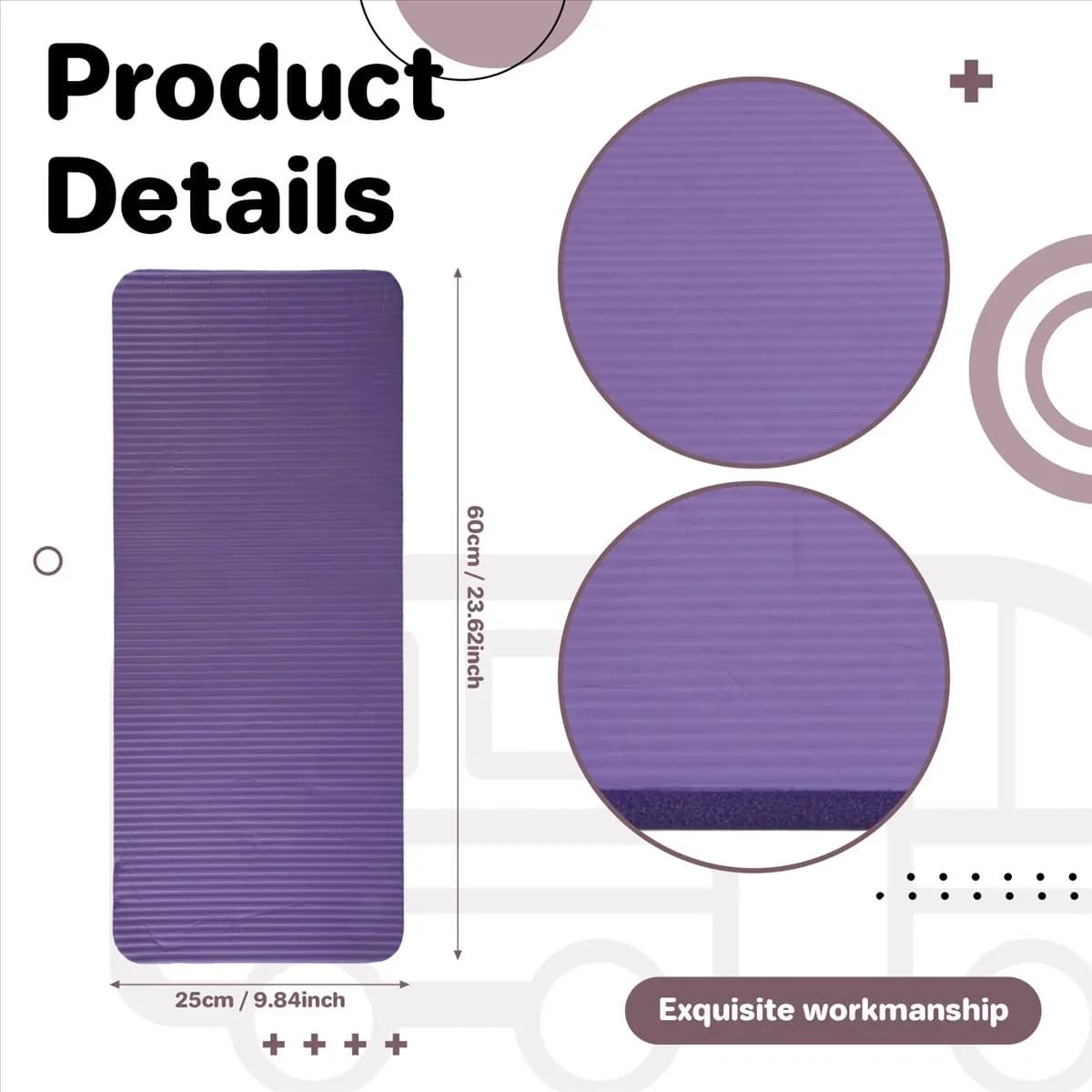 ABST 15MM Thick Yoga Mat Comfort Foam Knee Elbow Pad Mats for Exercise Yoga Pilates Indoor Pads Fitness Training,