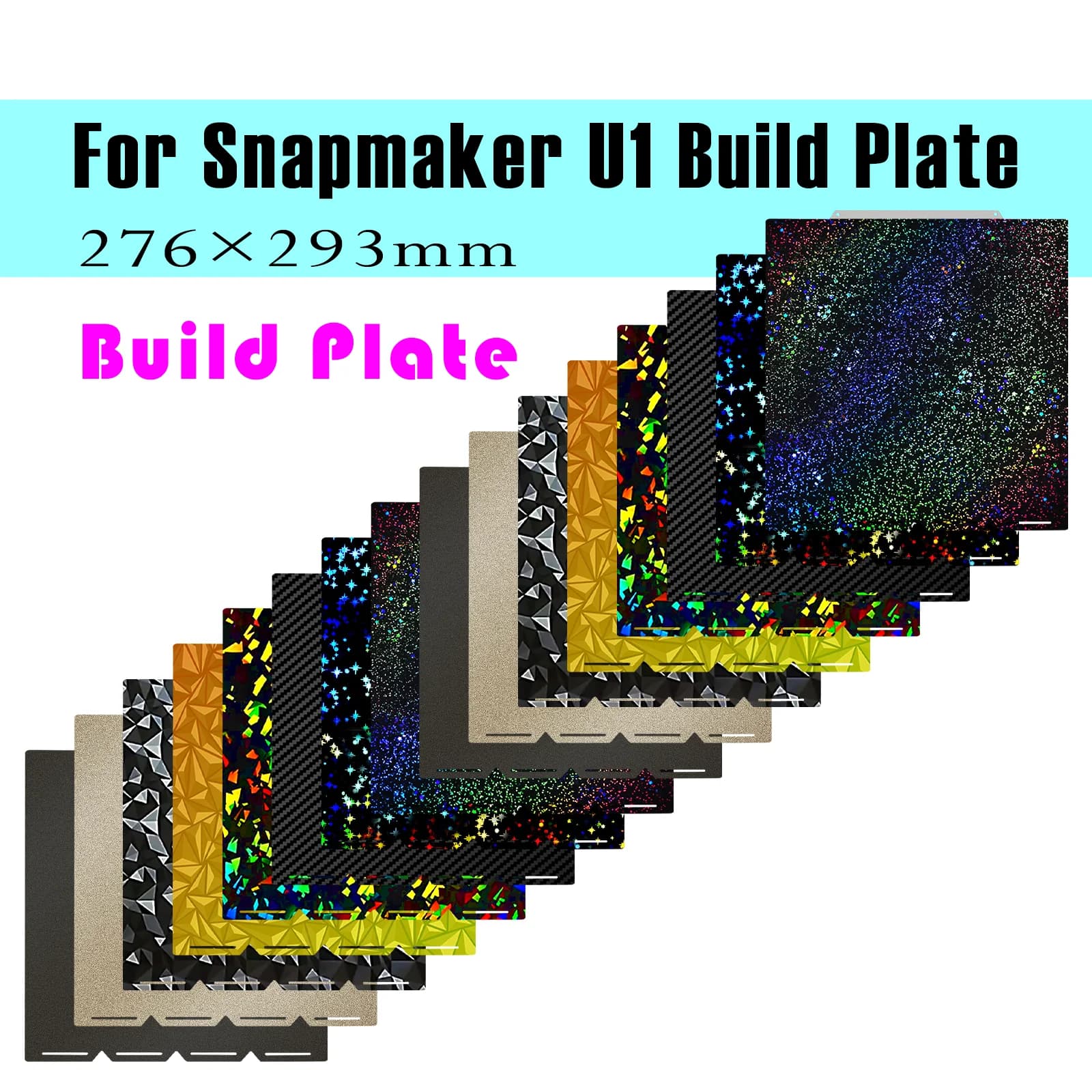 Piatto di stampa riscaldato ad alte prestazioni 270x270mm per Snapmaker U1, con superficie PEI a nido d'ape liscia, PEO, PET, per stampanti 3D a colori