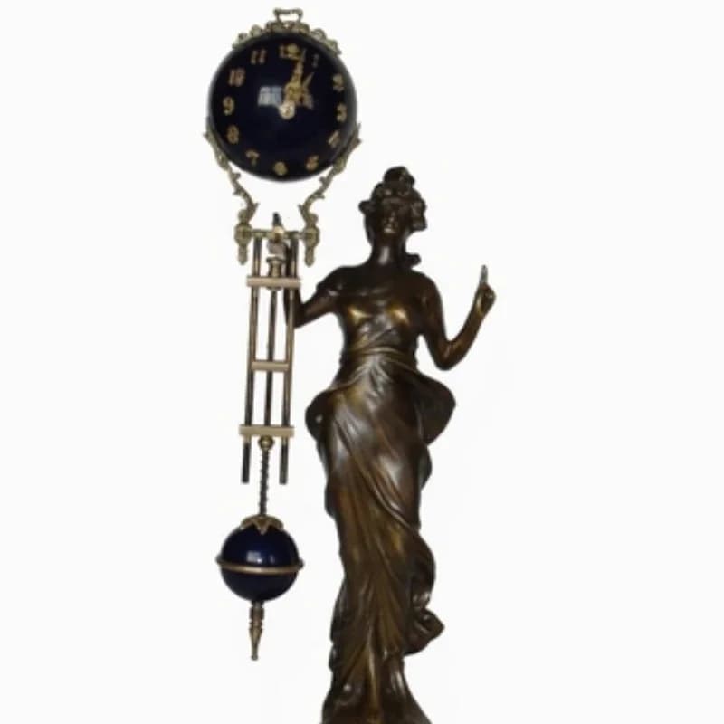 Orologio a Pendolo Meccanico Antico in Rame Puro, Orologio Classico con Pendolo, Stile Occidentale, Divertente e Vintage