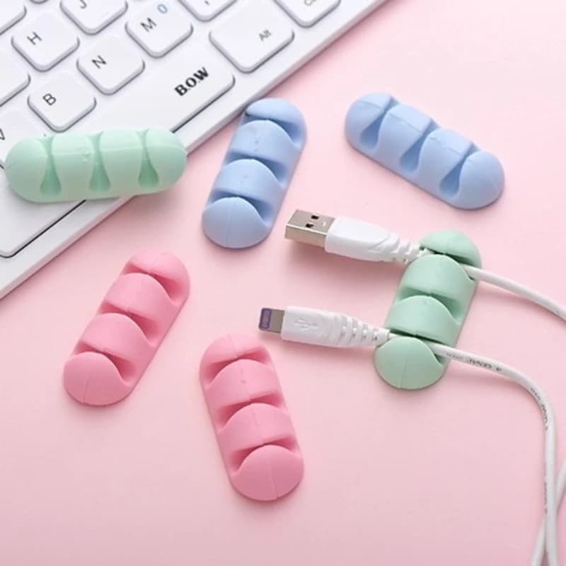 10 Pezzi Organizzatori per Cavi in Silicone da Scrivania, Clip Adesive per Gestione Cavi, Supporti per Cavi di Ricarica e Auricolari