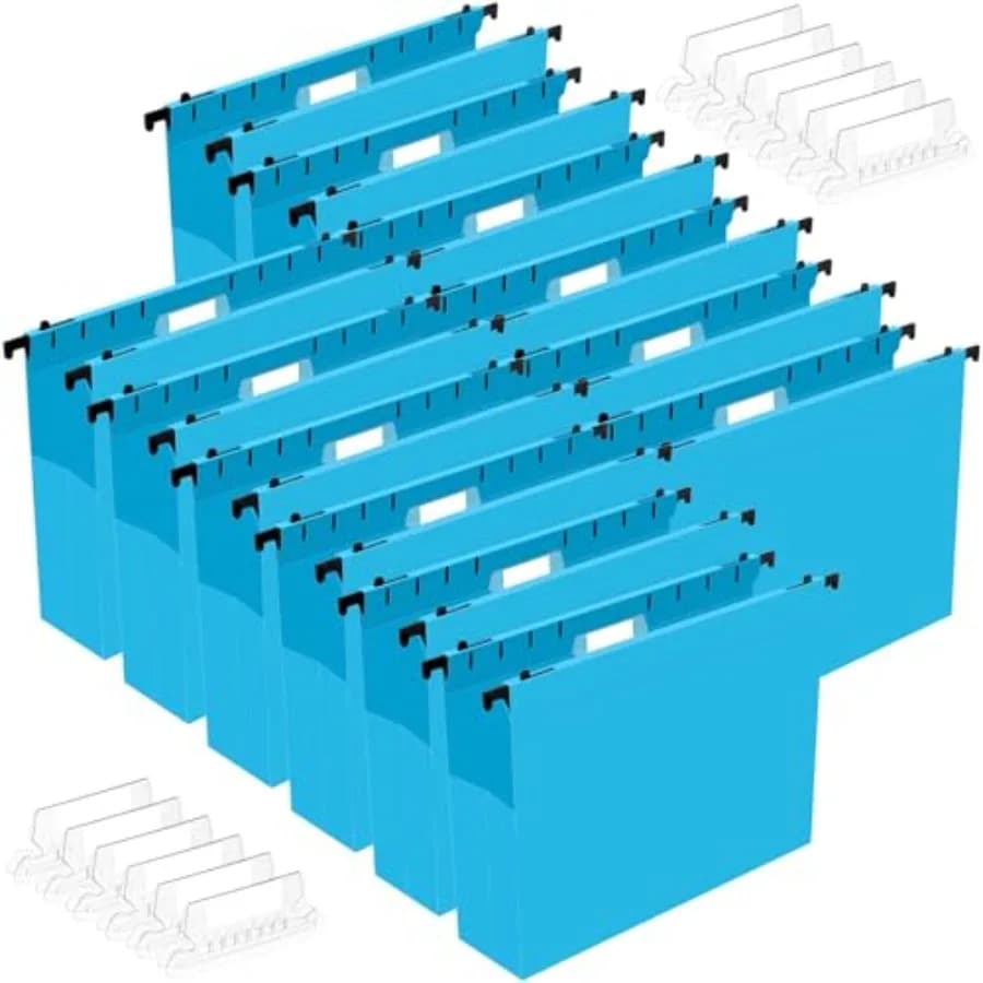 Confezione da 24 Cartelle Portadocumenti in Plastica a Sospensione, Formato Letter, Fondo Espandibile da 2 Pollici, Organizzatore per Archiviazione Resistente