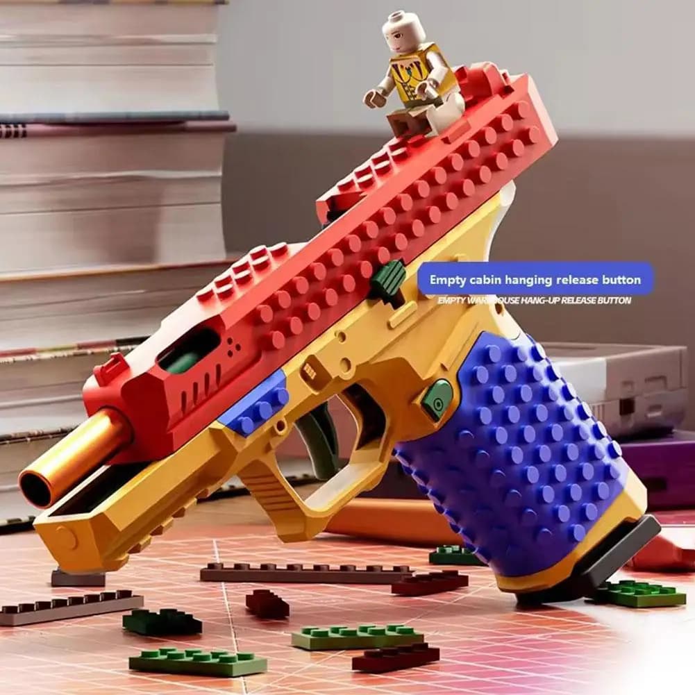 Kit Modello Educativo STEM: Pistola Giocattolo Fai-da-Te con Proiettili Morbidi, Sparo Manuale a Raffica e Espulsione del Bossolo