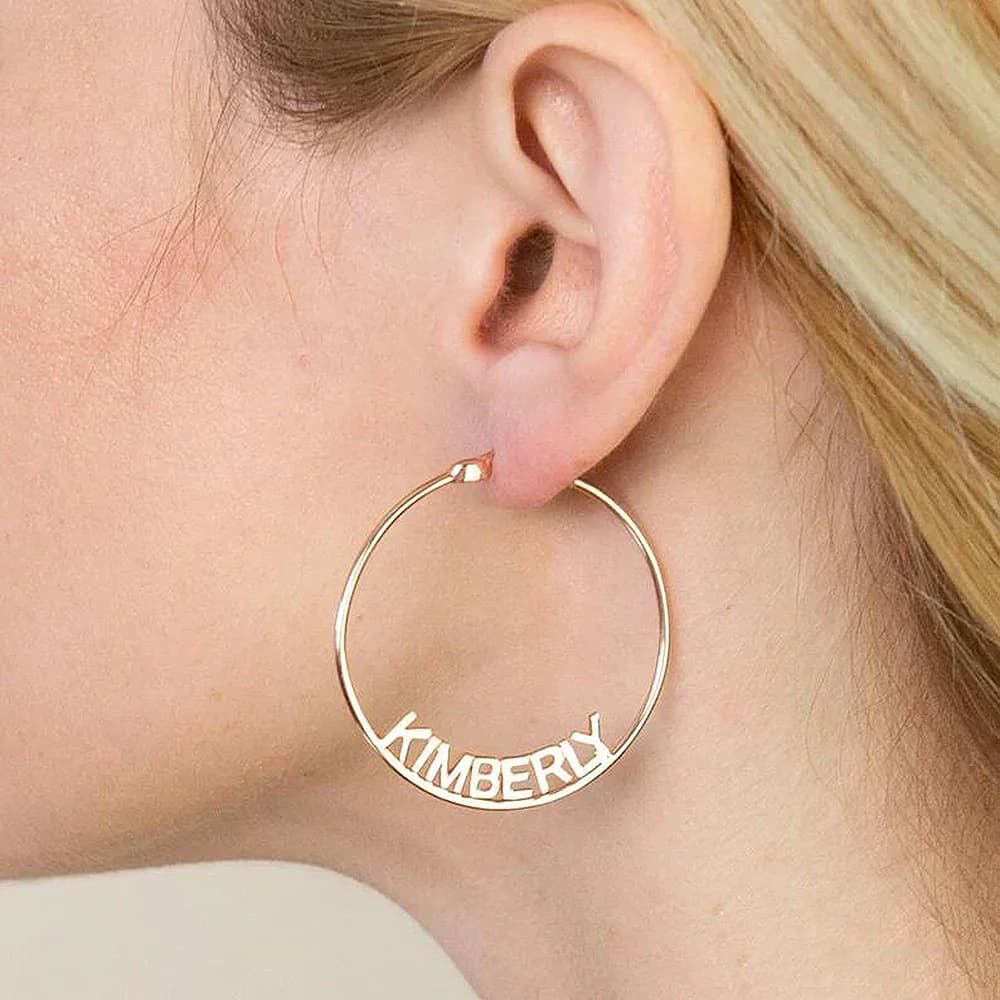Nuovi orecchini personalizzati con nome per donna, in acciaio inossidabile argentato, con lettere in carattere personalizzato, il miglior regalo per la fidanzata.