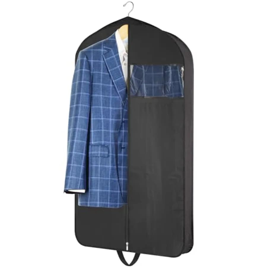 Garment Bag for Hanging Clothes - Travel Suit Bag Closet Covers for Men and Women - Long Dress, Mens Jackets, Coats, Shirts, Da