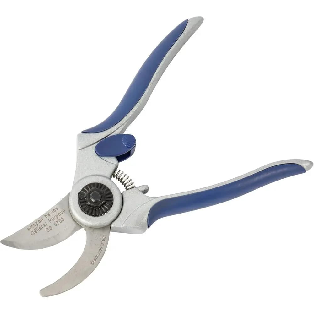 Bypass Pruning Shears, Lightweight Garden Clippers, Cutting lowers, Trimming Plants, 7-inch Steel Garden Sciss, Blue