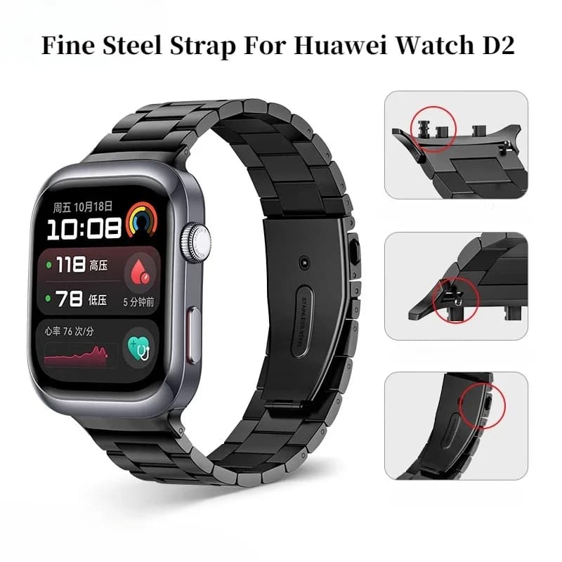 Cinturino in acciaio inossidabile massiccio per Huawei Watch D2 Smartwatch cinturino di ricambio cinturino da lavoro Correa