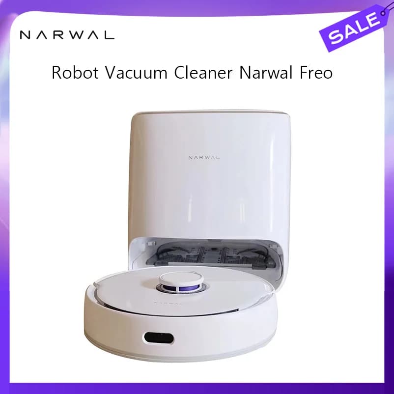 Narwal Freo Robot Vacuum Mop Combo 5100Pa Suction Smart Re‑mopping LDS Laser Hot‑Air Drying For Pet Family App Voice Control