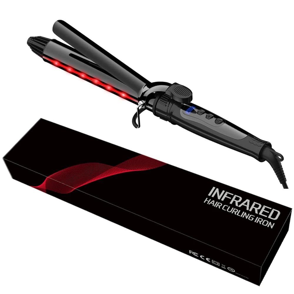 Professional Tools for Ceramic Air Curtain Styling Iron Magic Rotating Hairpins for Curls Wave LCD Display of Electric Temperature
