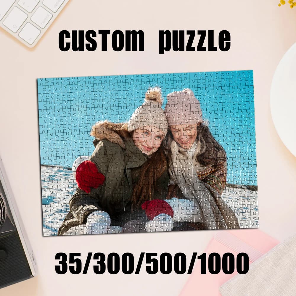 35/300/500/1000pcs Personalized Custom Photo Puzzle family photo Customize DIY Puzzle Portrait Painting Handmade Birthday Gift