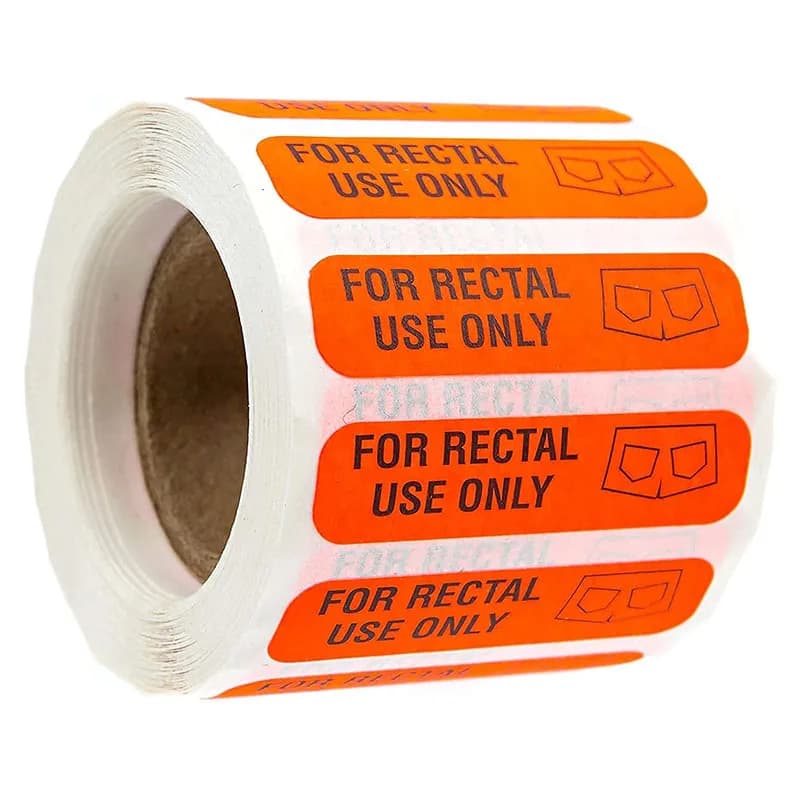 Orange "Only for direct use of the intestine" 500 pieces 0.39 * 1.5 inches Decorative adhesive label with waterproof joke mark