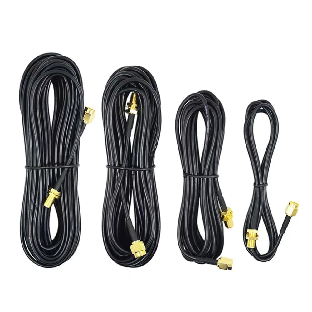 Extension cable from RP-SMA to SMA - Coaxial feeding cable from male to female for WiFi/router antenna/network card RG174