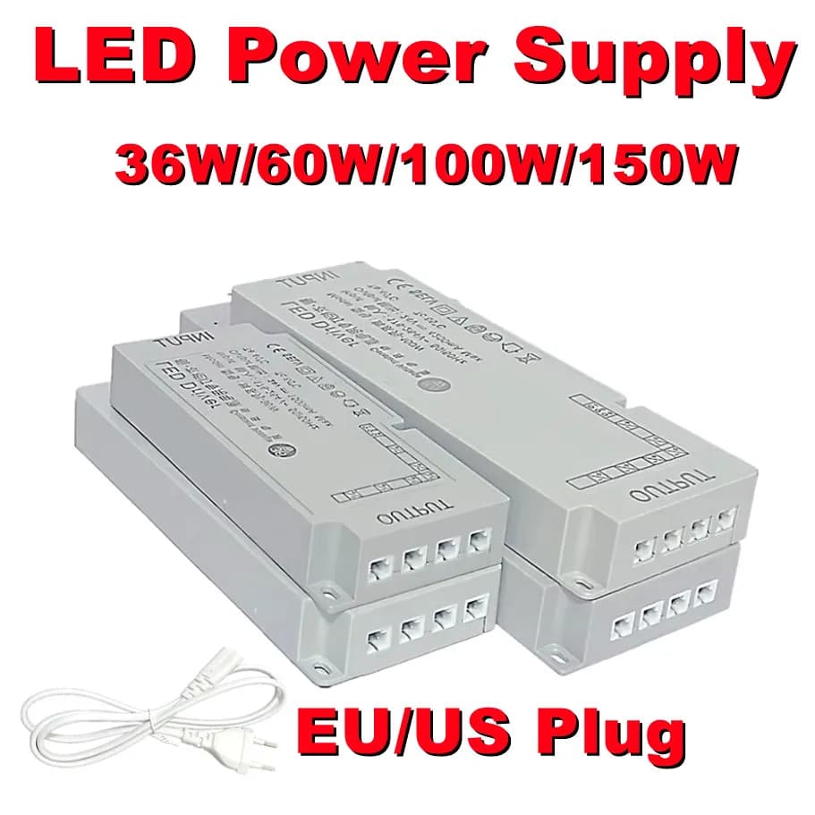 Trasformatori di alimentazione switching 36W-150W AC220V a DC12V/24V Spina UE/USA Illuminazione domestica Armadi Armadi Strisce luminose Dimmerabili