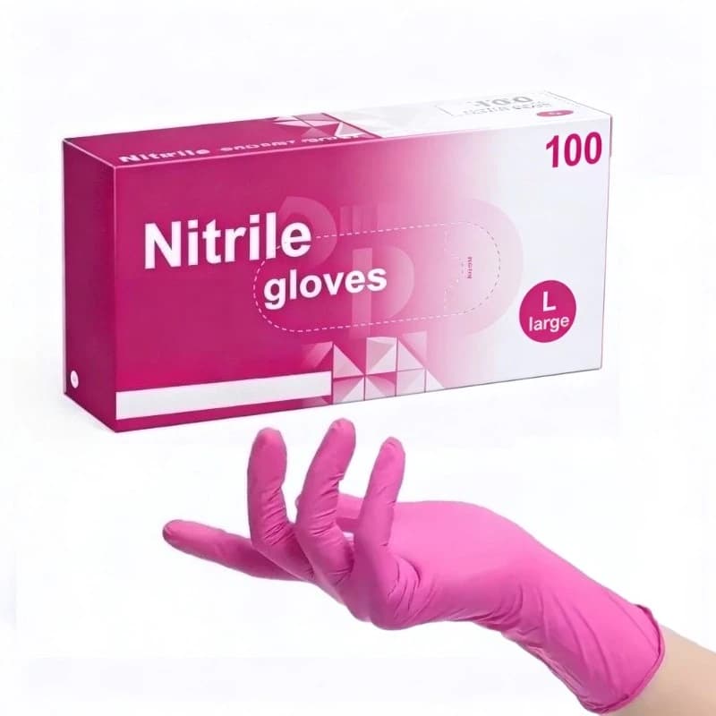 Guanti in Nitrile Monouso Rosa Intenso 20/50/100 Pezzi, Guanti per Pulizie Domestiche, Lavaggio Animali Domestici, Lavaggio Piatti, Strumenti di Pulizia Versatili