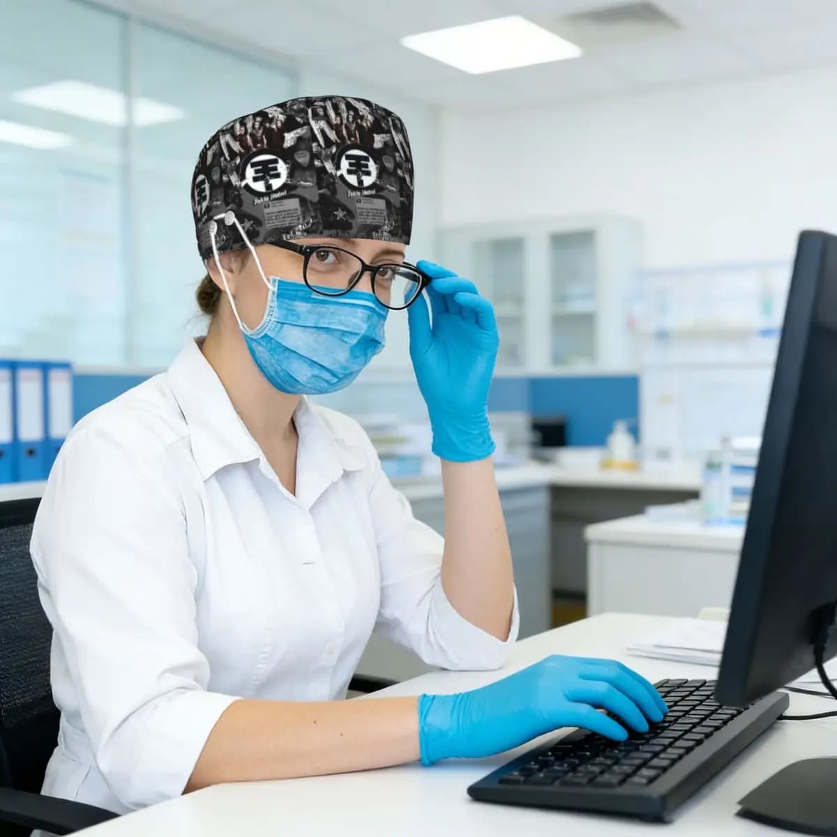 Tokio Hotel Scrub Hat Doctor Working Surgical Cap Men Women Adjustable Nursing Caps for Dentist