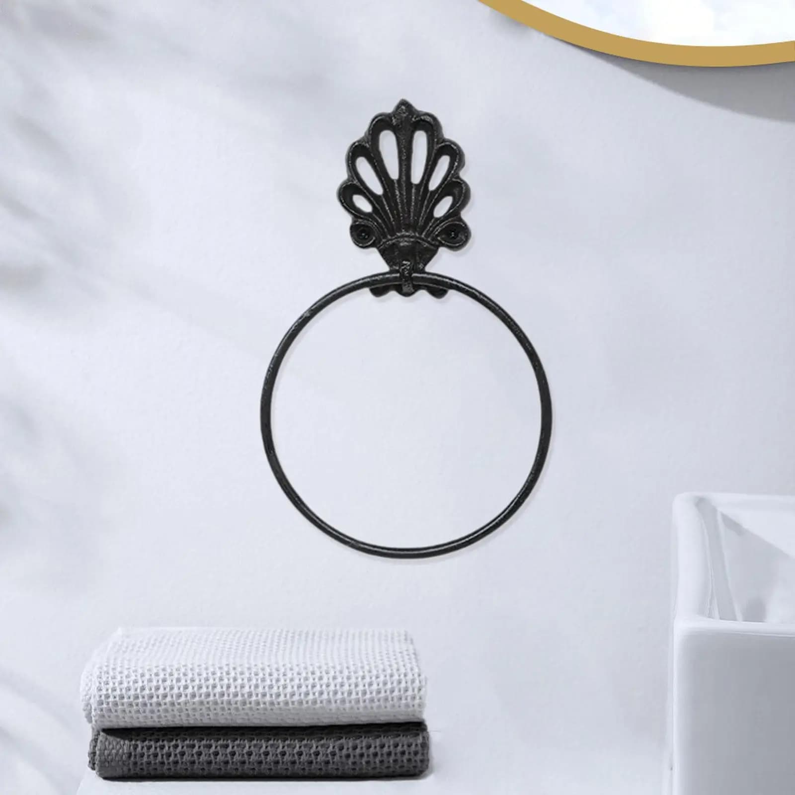 Heavy Duty Toilet Paper Towel Holder Rustic Mount Iron Towel Hanger Shelf for Bathroom Storage