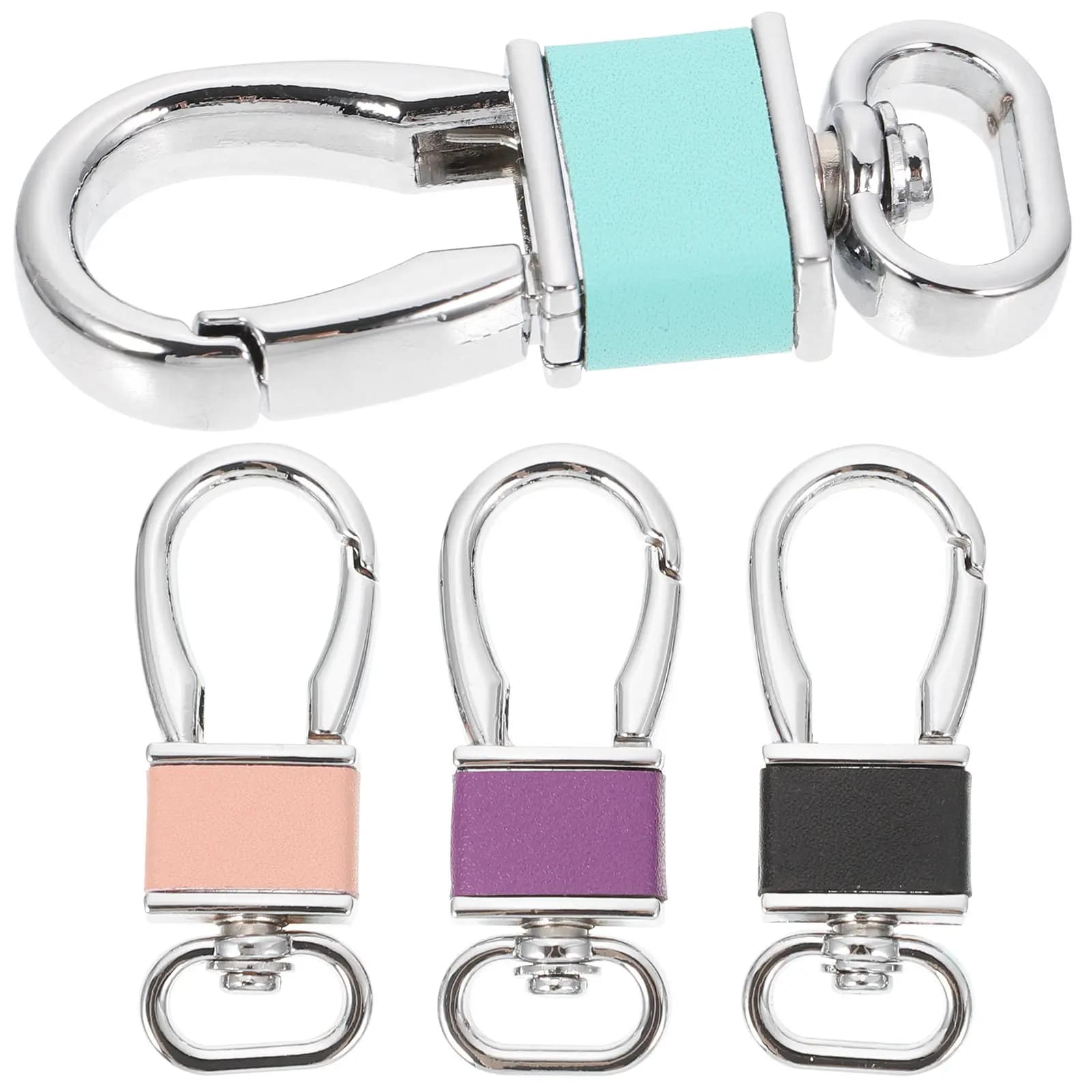 Set di 4 Moschettoni in Metallo Resistenti, Portachiavi con Gancio per Chiavi dell'Auto, Guinzaglio per Cani, Attività all'Aperto, per Uomo