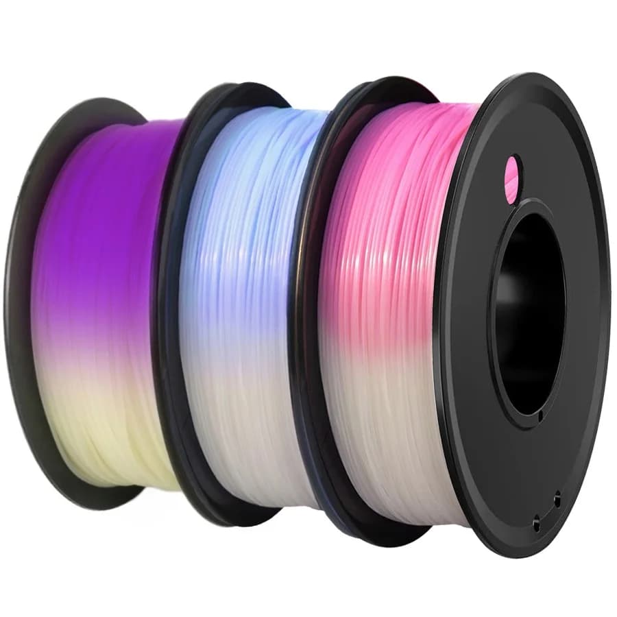 UV Filament for Solar Light Change Color PLA 1.75 mm 3D Printer Filament PLA 250 g 1 kg Plastic material PLA UV Reaction Blue Purple Pink