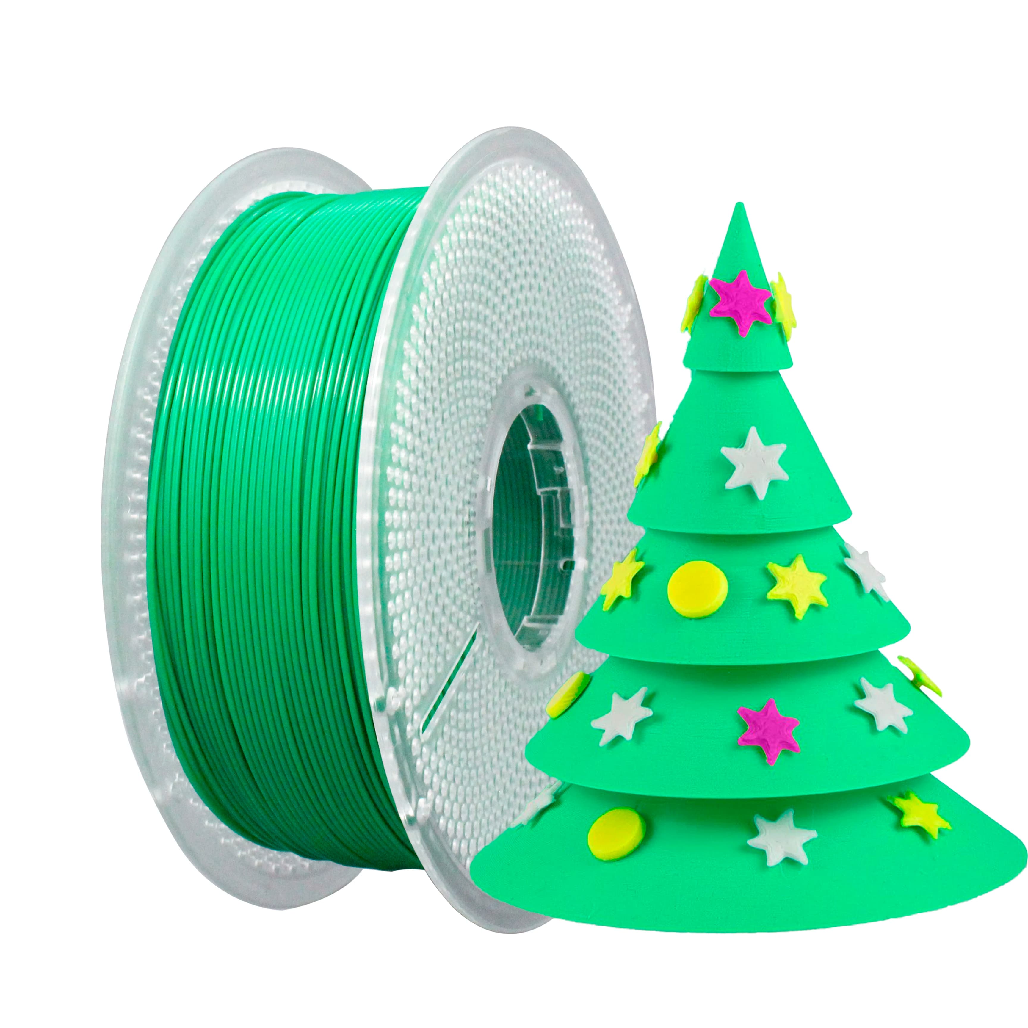 PLA+ 3D Printer Filament, 1.75 mm PLA+ Green Filament designed for high speed 30-600 mm/s, dimensional accuracy ±0.02 mm,
