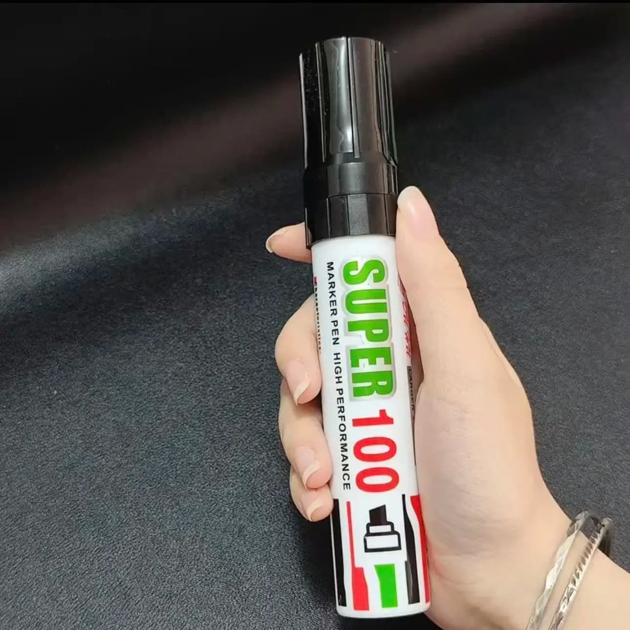 1 Pennarello Permanente Nero Extra Largo con Punta a Scalpello, Impermeabile, per Poster, Cartelloni Pubblicitari, Progetti Artistici e Scolastici