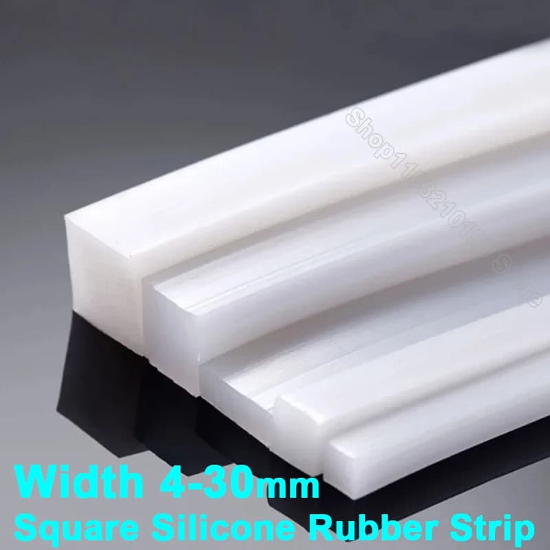 1 metro striscia di gomma siliconica bianca rettangolare antiolio guarnizione di tenuta ad alta temperatura guarnizione quadrata in gomma larghezza 4-30mm