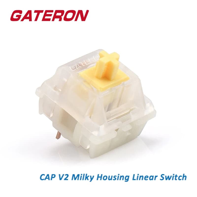 GATERON CAP Milky Yellow Linear KS-25 5 Pin DIY Hotswap 35pcs Per Pack Gaming Mechanical Keyboard Switch