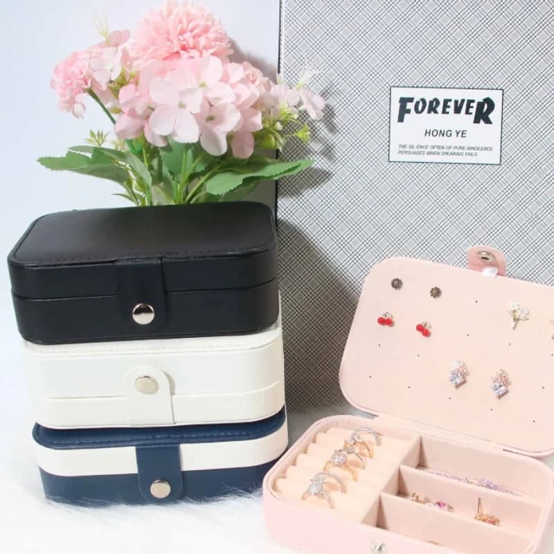 1 Pezzo Portagioie Portatile Multicomparto con Fodera in Velluto - Organizzatore di Gioielli da Viaggio Stile Ins per Accessori
