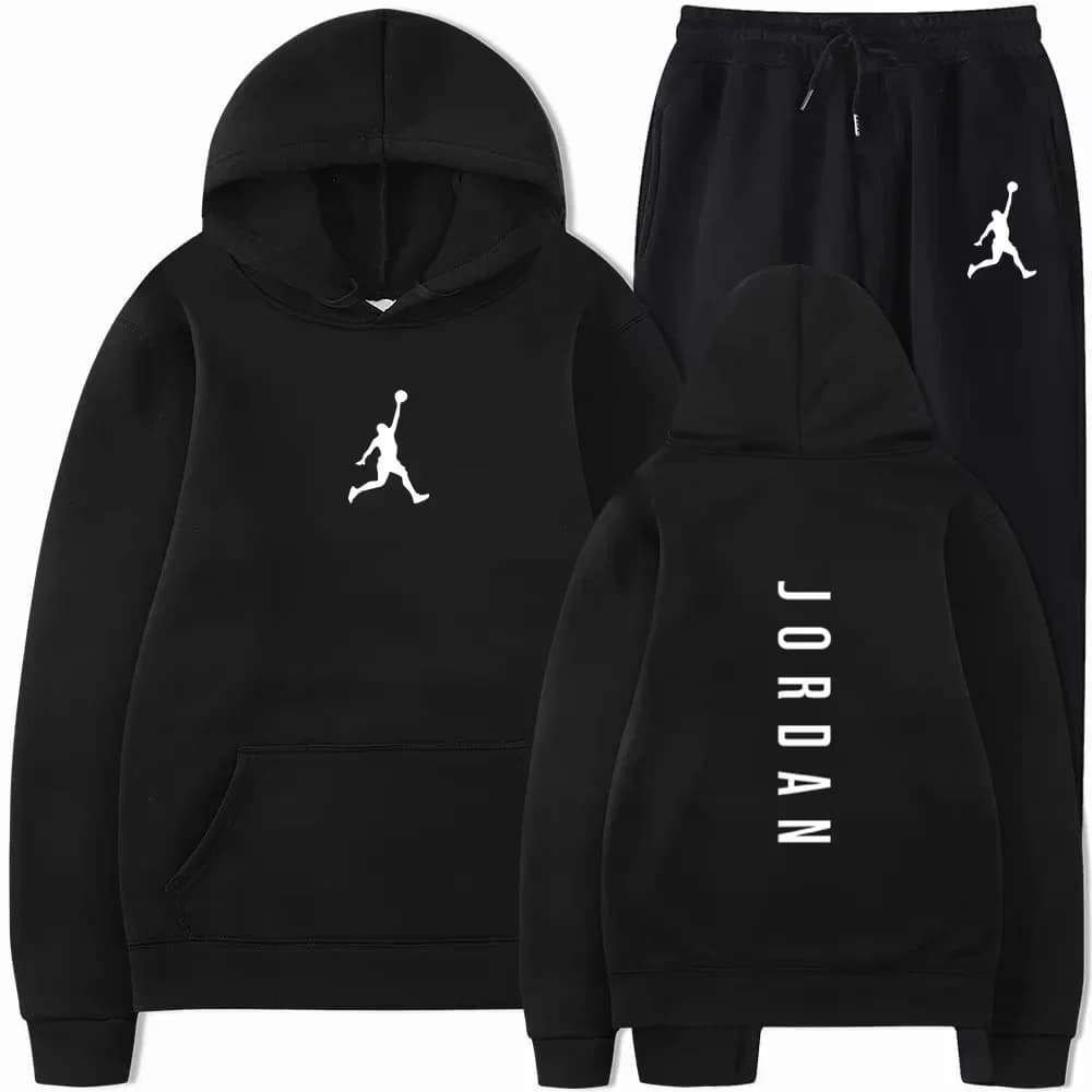 Men's sports suits for autumn and winter, long sleeve sports clothing, casual men's clothing, set of printed sports pants