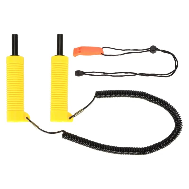 Kit di picchetti da ghiaccio retrattili con impugnatura comoda, punta affilata e fischietto per pesca, pattinaggio ed emergenze, colore giallo