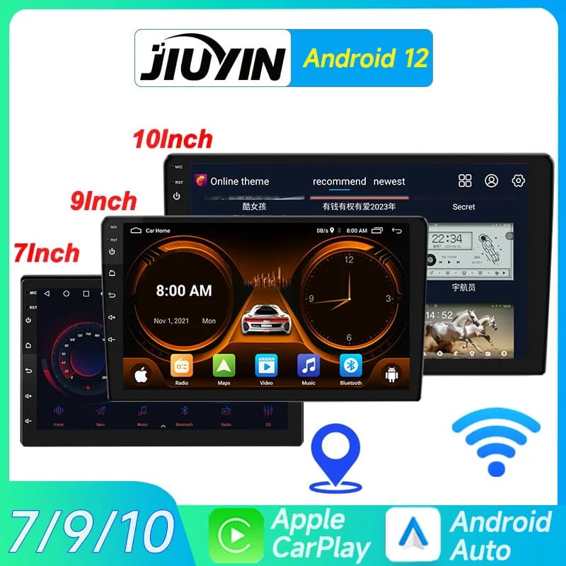 JIUYIN 2 Din autoradio Carplay Android Auto 9 pollici 10 pollici 4G 64G lettore multimediale universale DSP AM RDS AHD GPS WIFI Auto 8 Core