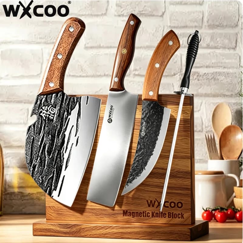 Stainless Steel Pofessional Kitchen Knife Hammered Vegetable Fruit Knife Meat Cleaver Creative Boning Knife for BBQ Cooking