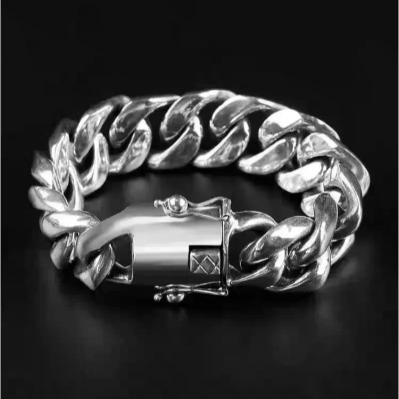 Ampio 20 mm prepotente Cuba braccialetto solido da uomo moda punk personalità regalo da uomo hip hop europeo e americano
