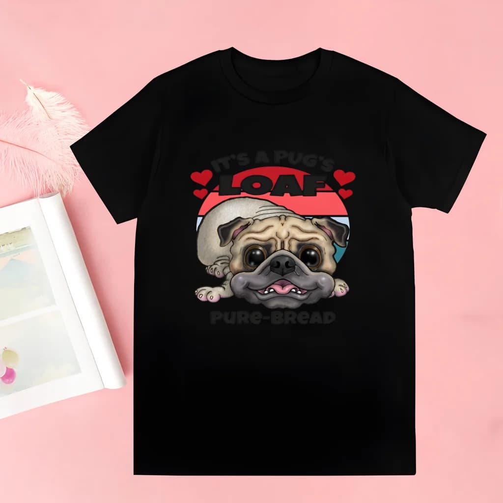 T-shirt divertente vintage con stampa cane Pug, girocollo, da uomo e donna, maglietta umoristica, regalo, streetwear
