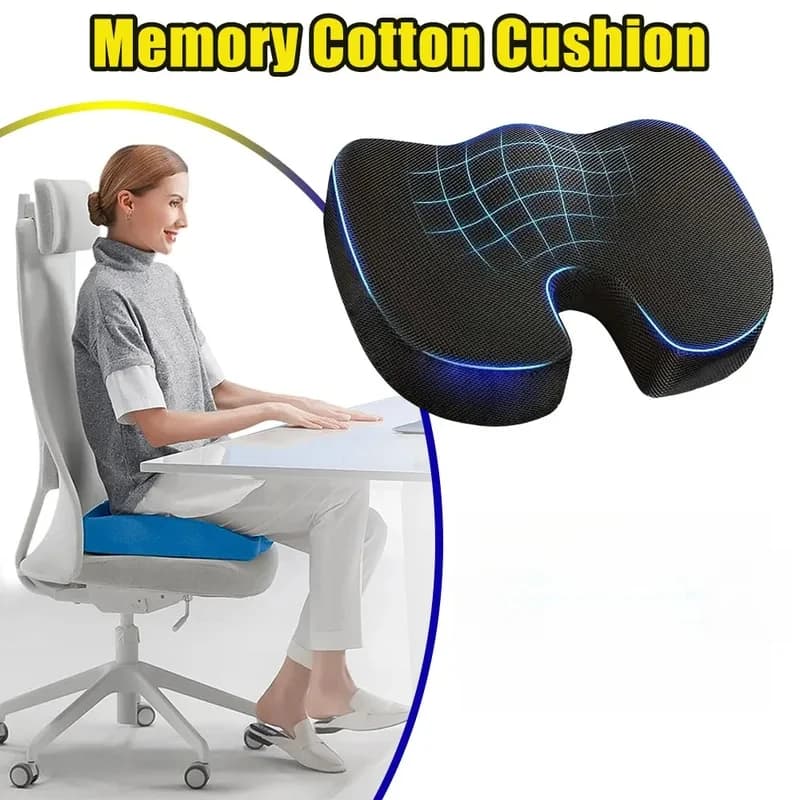 Cuscino in Memory Foam per Emorroidi, Best Seller, Ergonomico per Sedia da Ufficio, Allevia il Dolore a Schiena e Coccige