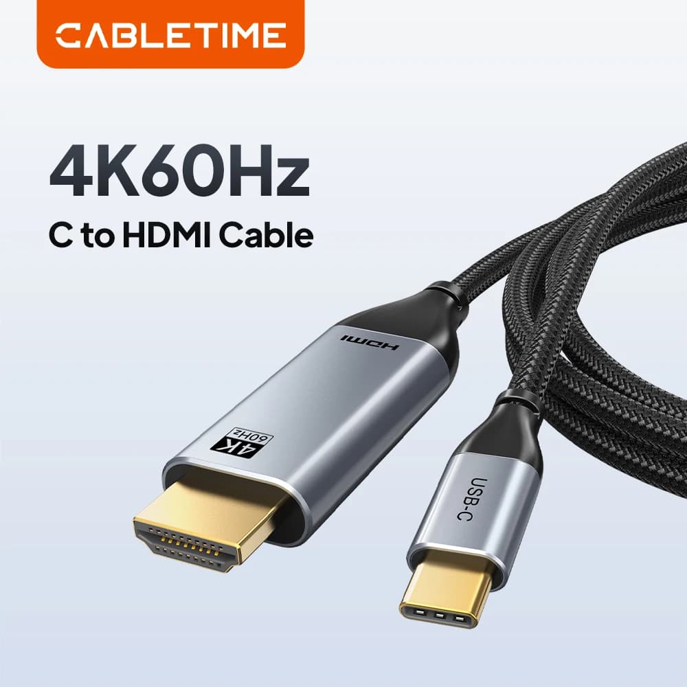 CABLETIME Cavo USB C a HDMI 4K 60Hz Thunderbolt 3 Tipo C per Samsung Huawei MacBook Pro Air iPhone 17 16