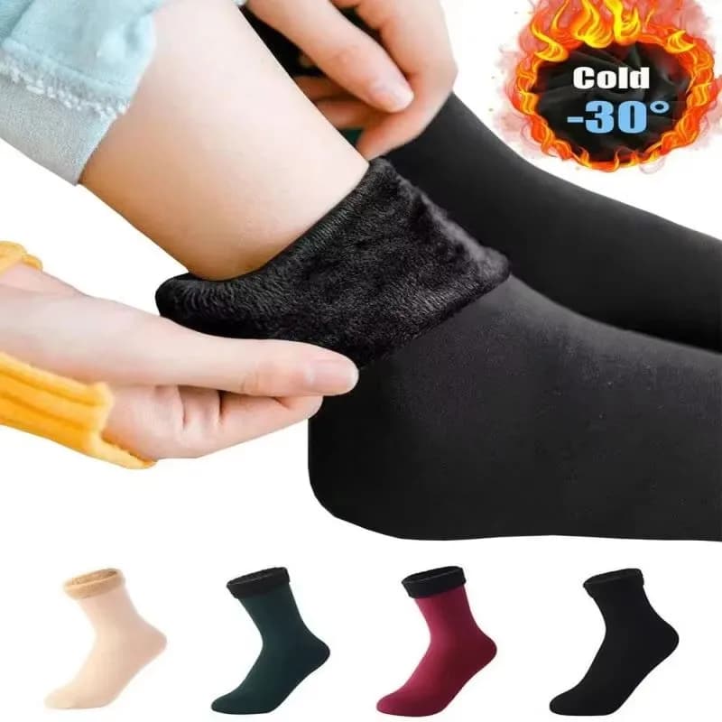 1/2/3 paia di calzini caldi spessi in pile invernale femminile morbidi e confortevoli tinta unita pavimento per la casa calza spessa stivali calzini per dormire