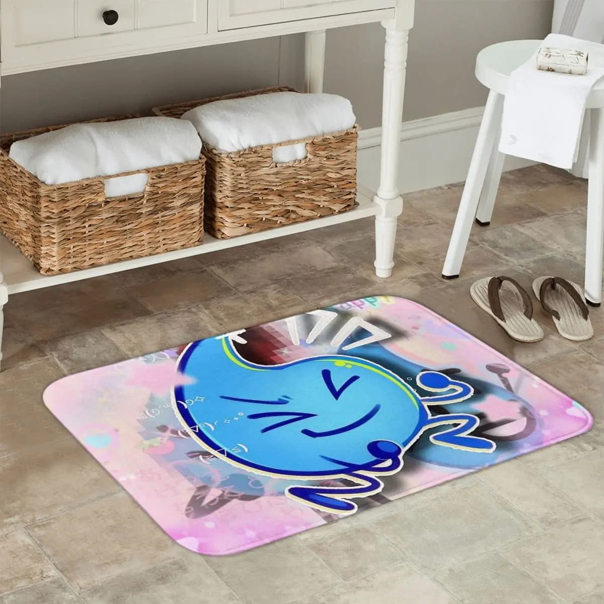 Battle For Dream Island BFDI Teardrop Zerbino antiscivolo Tappetino assorbente Tappeto per ingresso cucina Tappetini poggiapiedi casa
