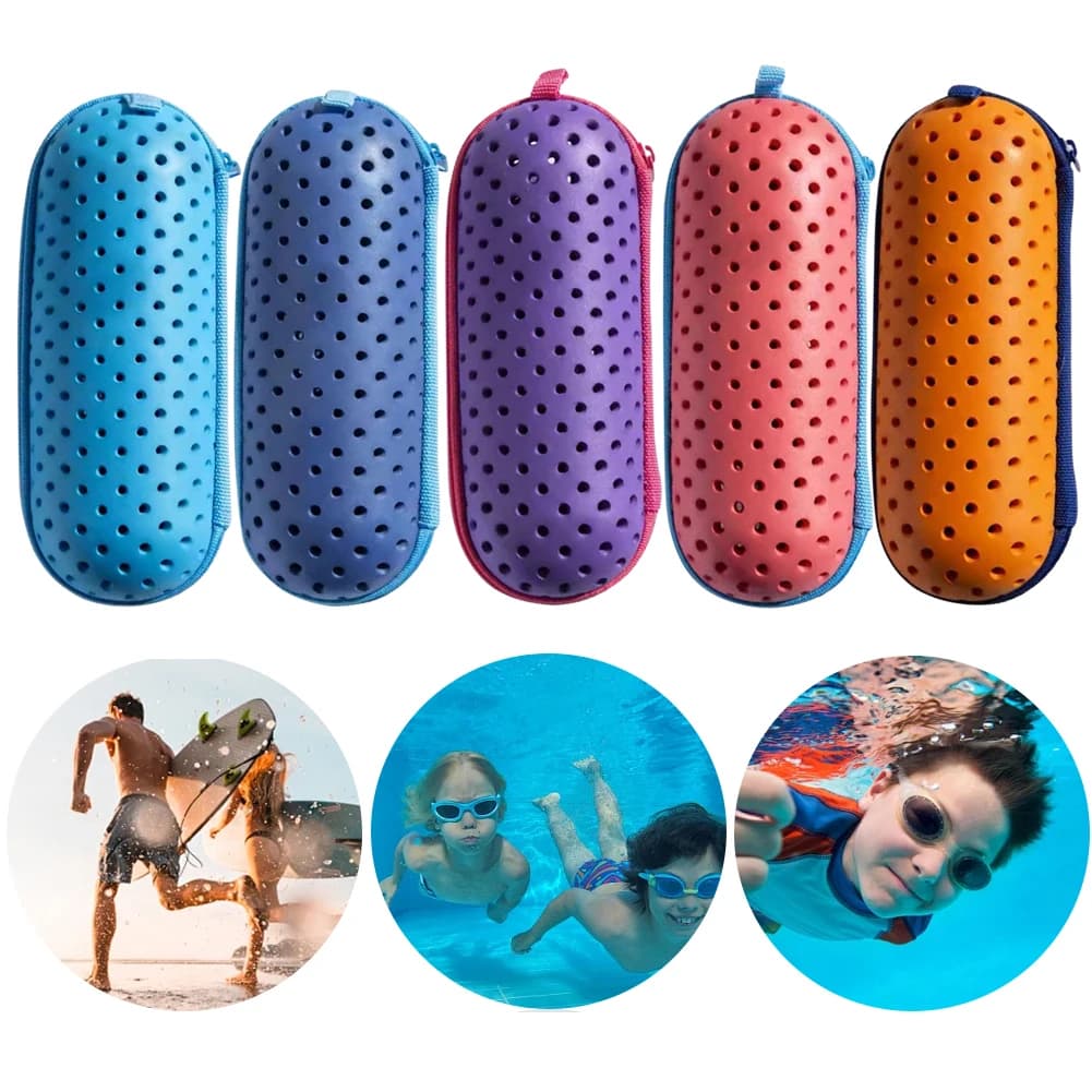Swimming goggle case, protective goggle box, portable protective goggle case, breathable and lightweight for outdoor swimming