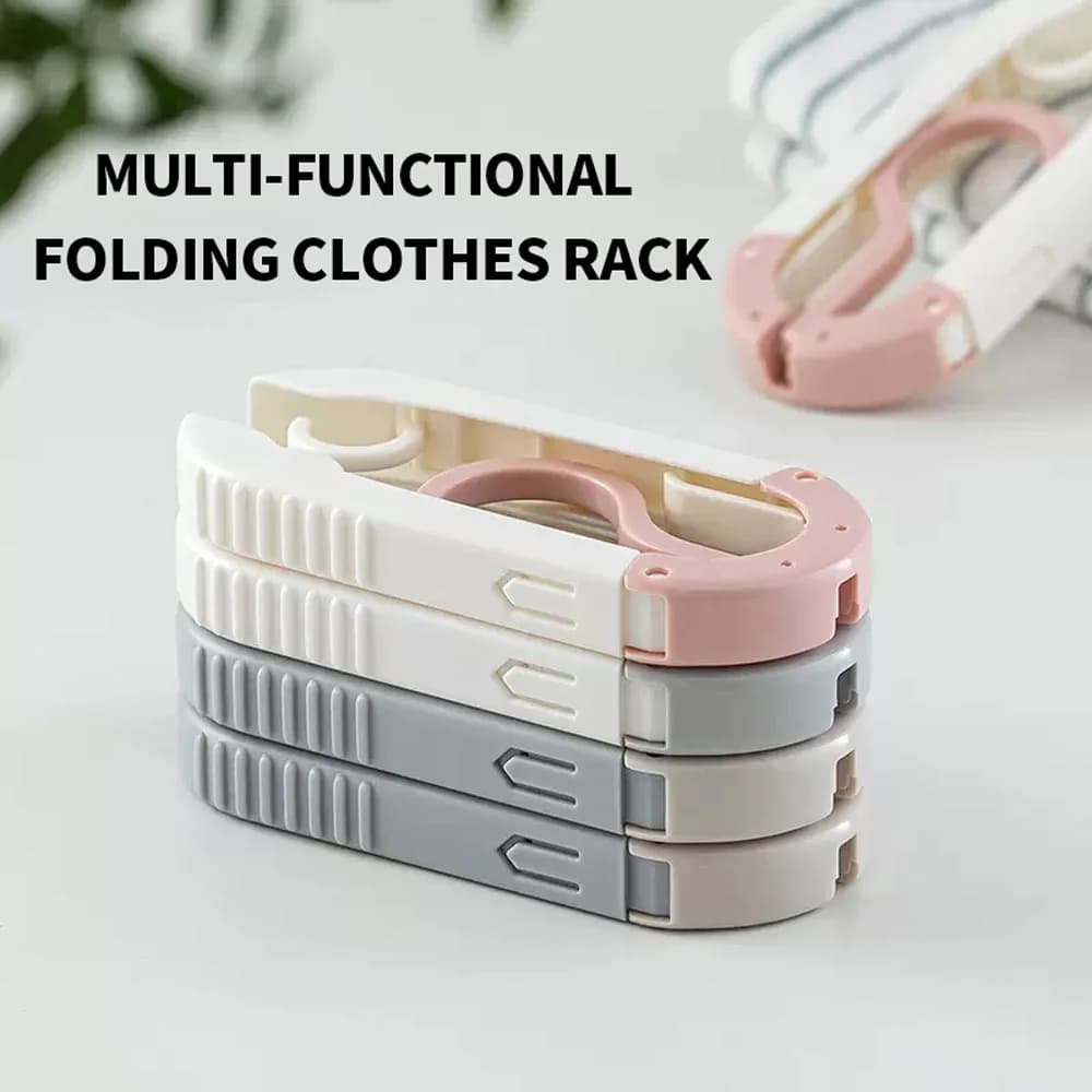 Multi-Functional Folding Clothes Hanger, Portable Space-Saving Collapsible Clothing Rack, Durable Non-Slip Foldable Hanger 1/3pc