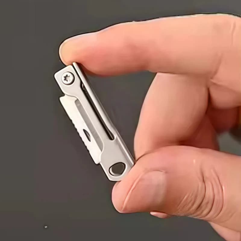 Stainless Steel Folding Mini Knife – Multifunction pocket tool for key rings, outdoor camping and EDC