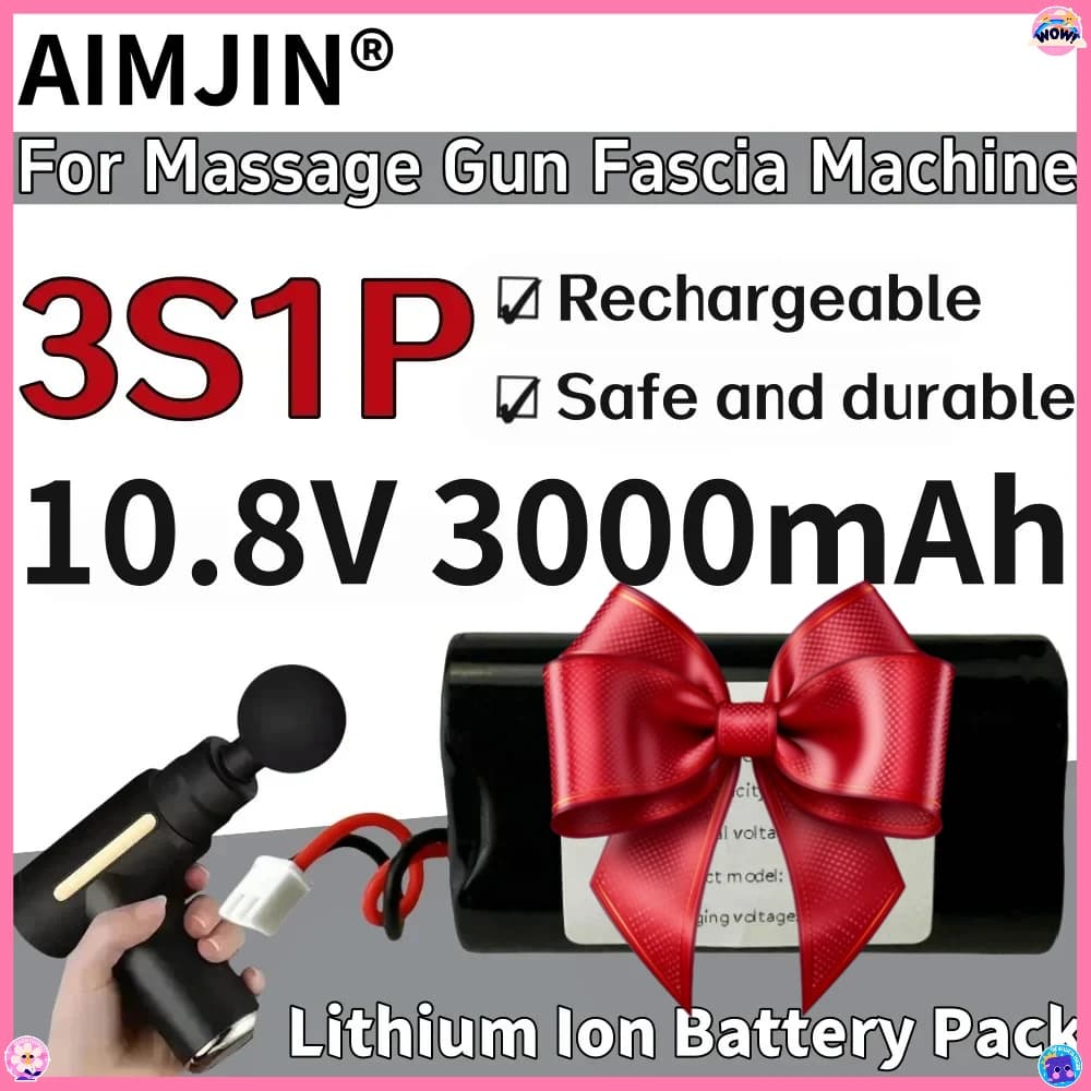 Lithium Ion Rechargeable Battery AIMJIN 18650 3S1P 10.8V 3000mAh for Battery for Massage Machine