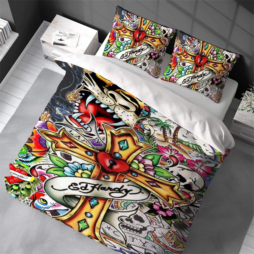 E-Ed H-Hardy Cover Set, Home Style, Soft Cotton, 3 Piece Bed Set, Student's Dormitory Gift