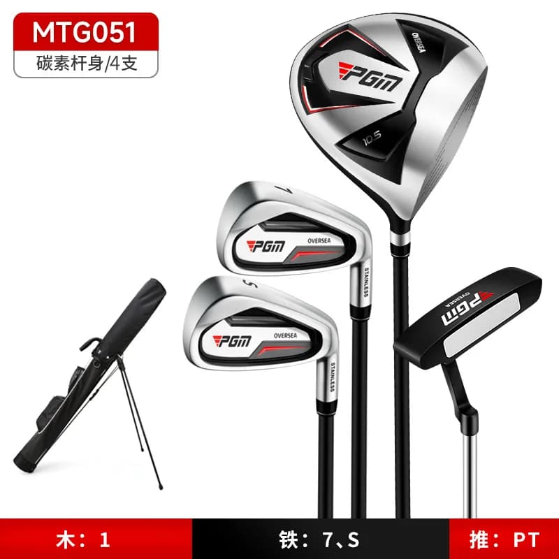 PGM OVERSEA Mazze da golf da uomo Set Mano sinistra/destra Lega di titanio Uomo Principiante 4 pezzi con borsa MTG051