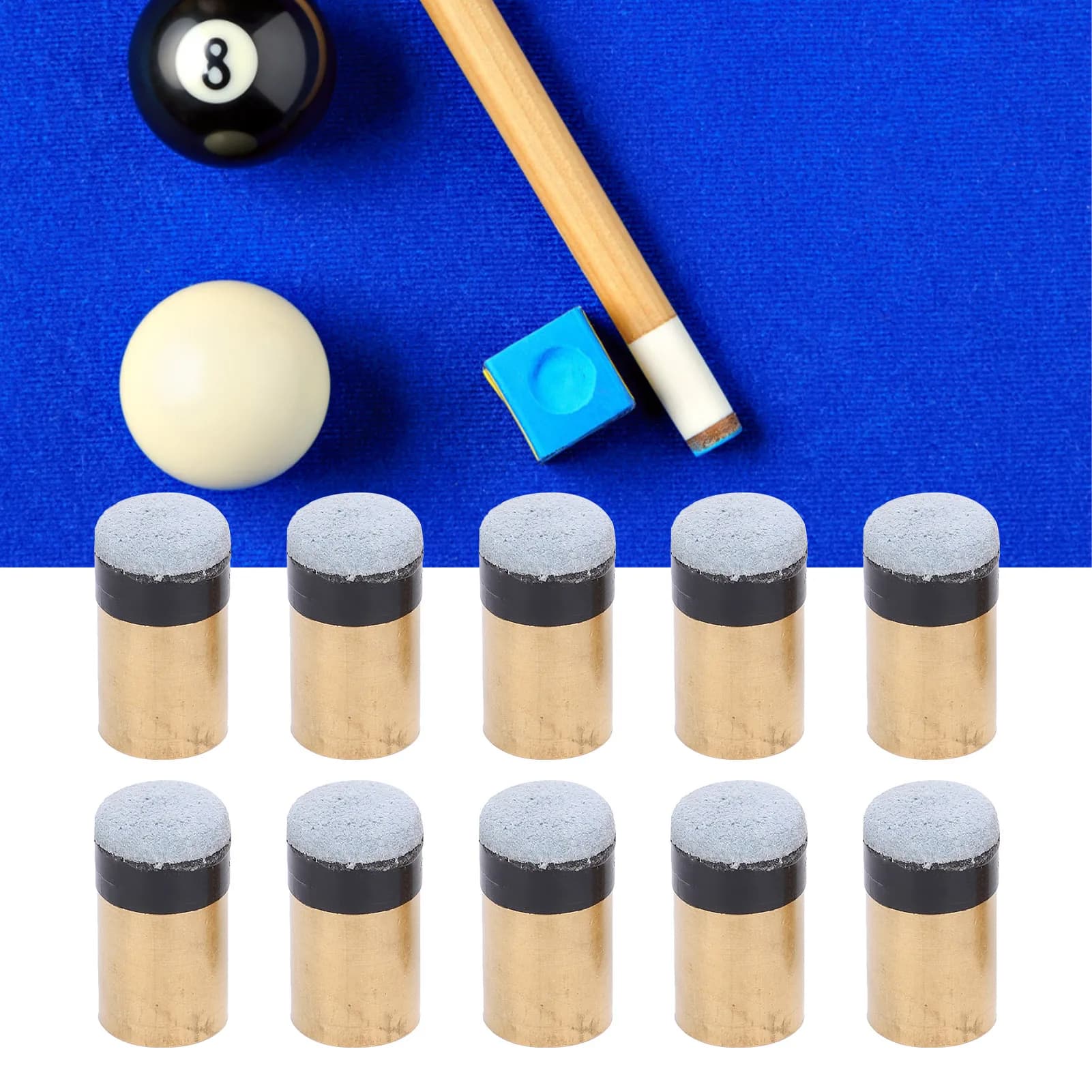 Punta di ricambio per stecca da biliardo, snooker e pool, in rame e pelle PU, con attacco a vite