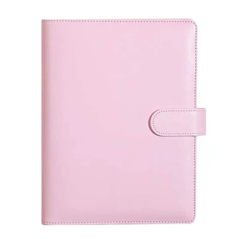 A5 Size PU Leather Binder Budget Wallet 6-Ring Refillable Notebook Cover, Personal Planner Binder with Magnetic Buckle Closure
