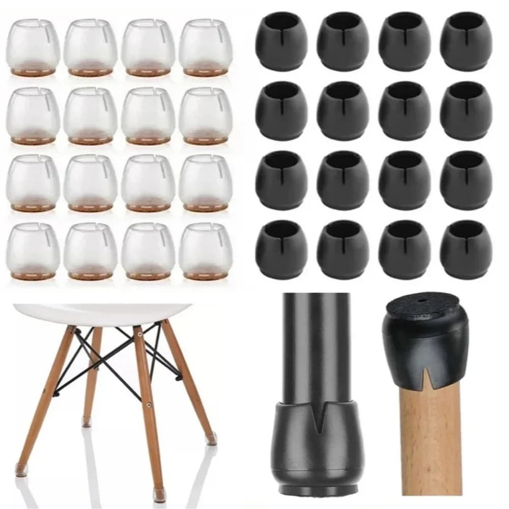 24Pcs tappi per le gambe della sedia in Silicone tappetino protettivo antigraffio per pavimenti in legno antiscivolo calzini per sedie Mute coprigambe per mobili