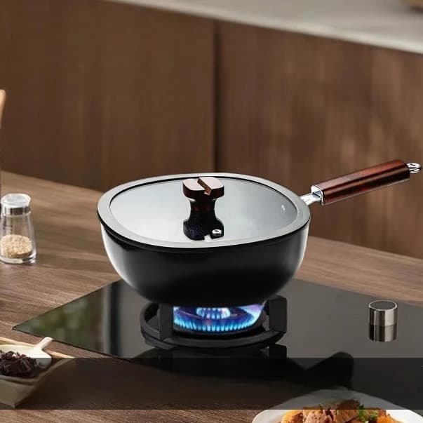 Square Iron Pan Home Mini Single Serving Frying Wok Hammered Forged Non Stick Physical Non Stick Long Lasting for Cooking