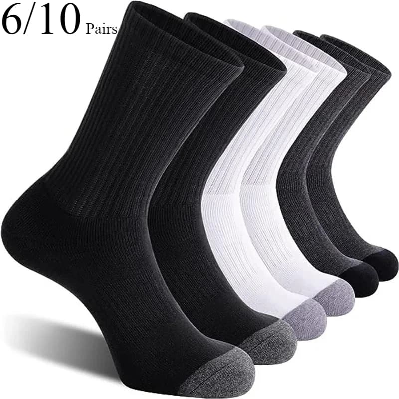 High quality outdoor gym socks for men, comfortable, soft, adherent to the ground, calcium, big size, odor, absorbing sweat, 6/12 pairs