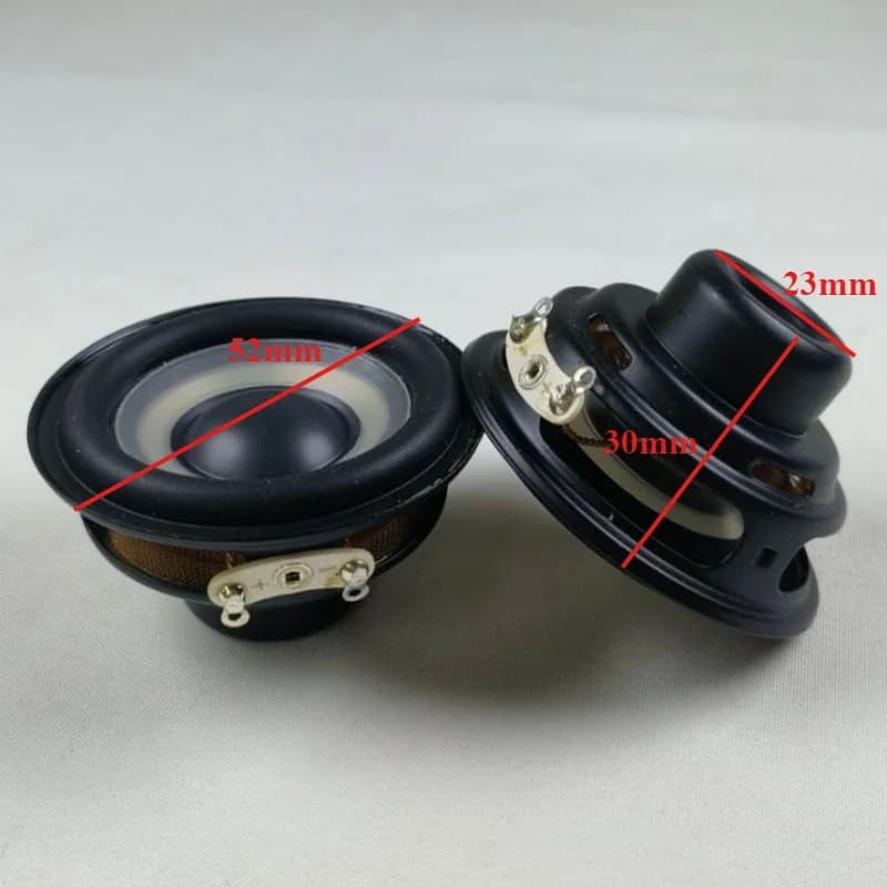 SOTAMIA 2 Pezzi Altoparlante Full Range da 2 Pollici 52mm 4 Ohm 8W Audio Impermeabile HIFI con Cono Bianco per Altoparlante Bluetooth