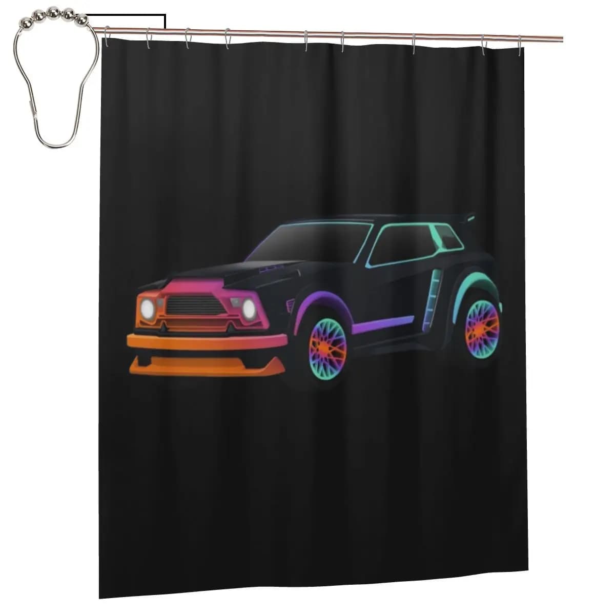 Tenda da doccia Rocket League Fennec, tende da bagno impermeabili in poliestere con ganci